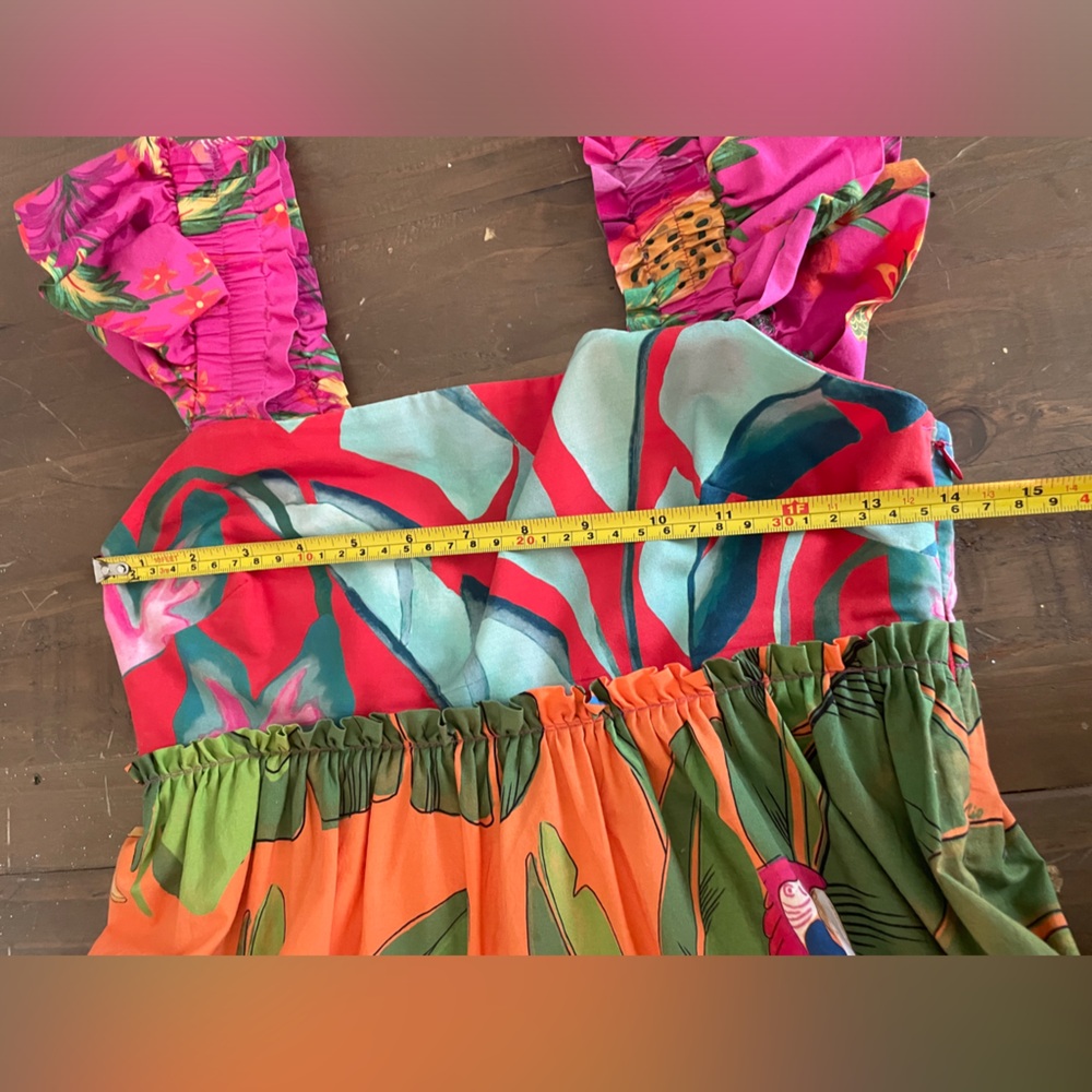 FARM Rio Pink and Orange Ruffled Sundress - Picture 4 of 5